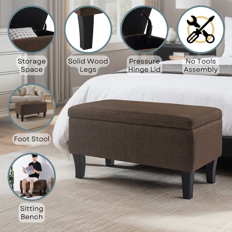 Convenience Concepts Designs4Comfort Winslow Storage Ottoman Bench