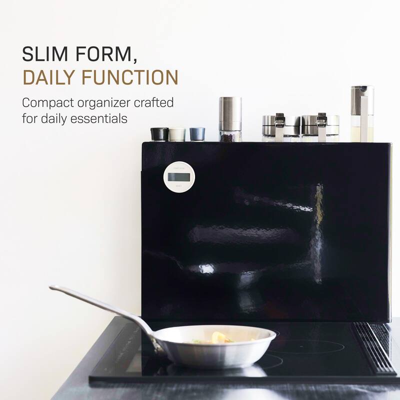 Yamazaki Home Sliding Drawer Seasoning Rack, Steel - L 36.61 x W 4.92 x H 14.45 inches