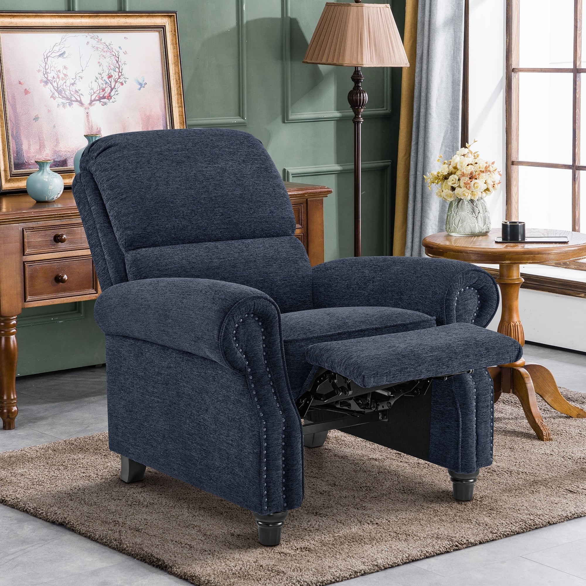 Living Small Accent Recliners Armchair Small Footstool Accent
