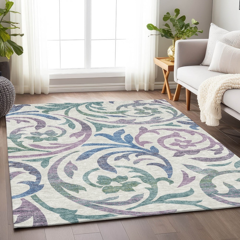 Premium Washable Super Soft Contempory Scroll Mayfield Rug