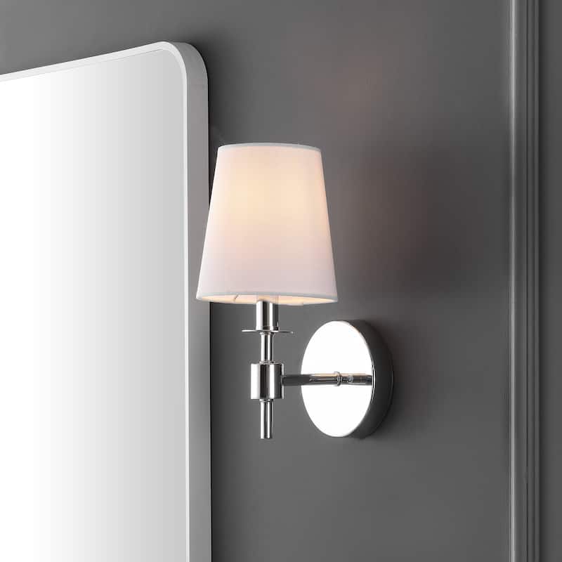 SAFAVIEH Lighting Dalany 7-inch Fabric Shade Wall Sconce with Bulbs (Set of 2) - 7 in. W x 5.5 in. D x 11 in. H
