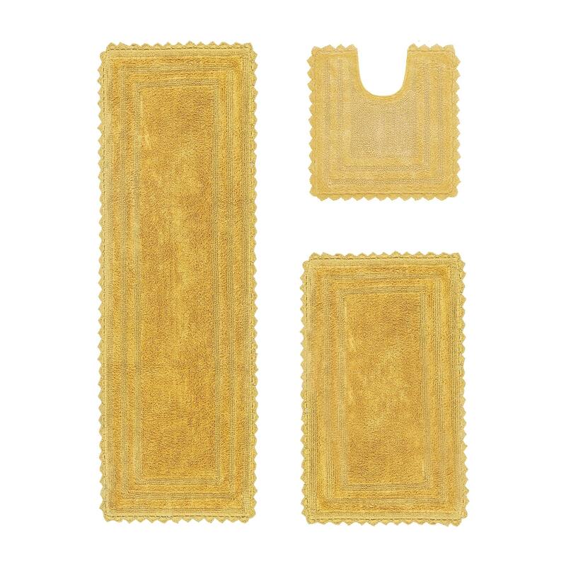 Better Trends Bath Rugs Set 100% Cotton Soft & Water Absorbent Tufted Bathroom Rug for Shower, Sink Bath Mats Lilly Crochet