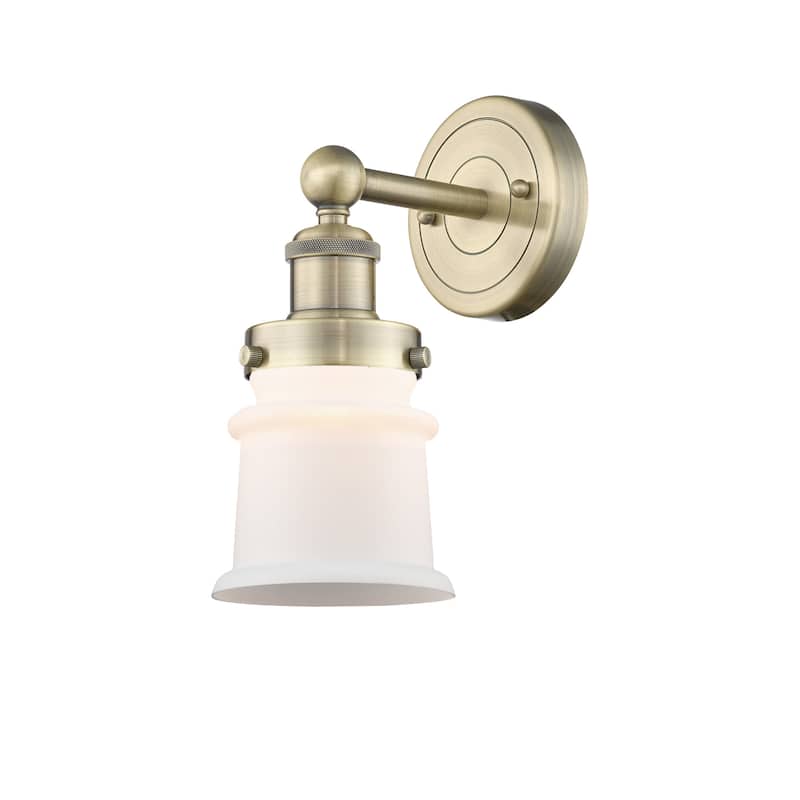 Innovations Lighting 616-1W-11-6 Canton Sconce Canton 11" Tall Wall - Antique Brass / Matte White