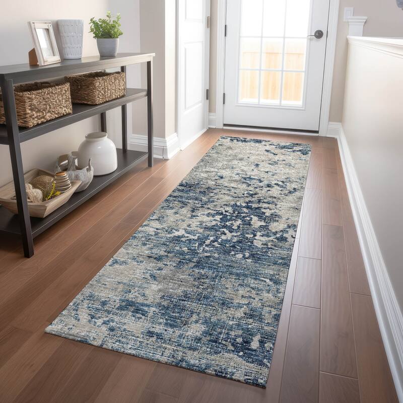 Premium Washable Super Soft Abstract Ombre Mayfield Rug - Blue - 2' 3" x 7' 6" - Runner