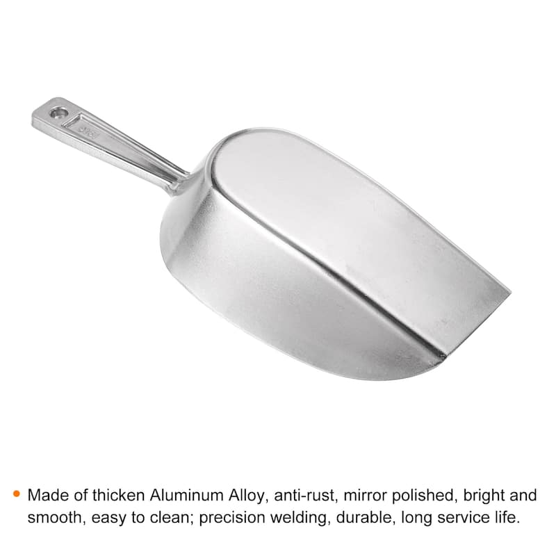 Ice Scoops Aluminum 9.65" Small Ice Maker Flour Cereal Sugar Utility Shovel - Silver Tone
