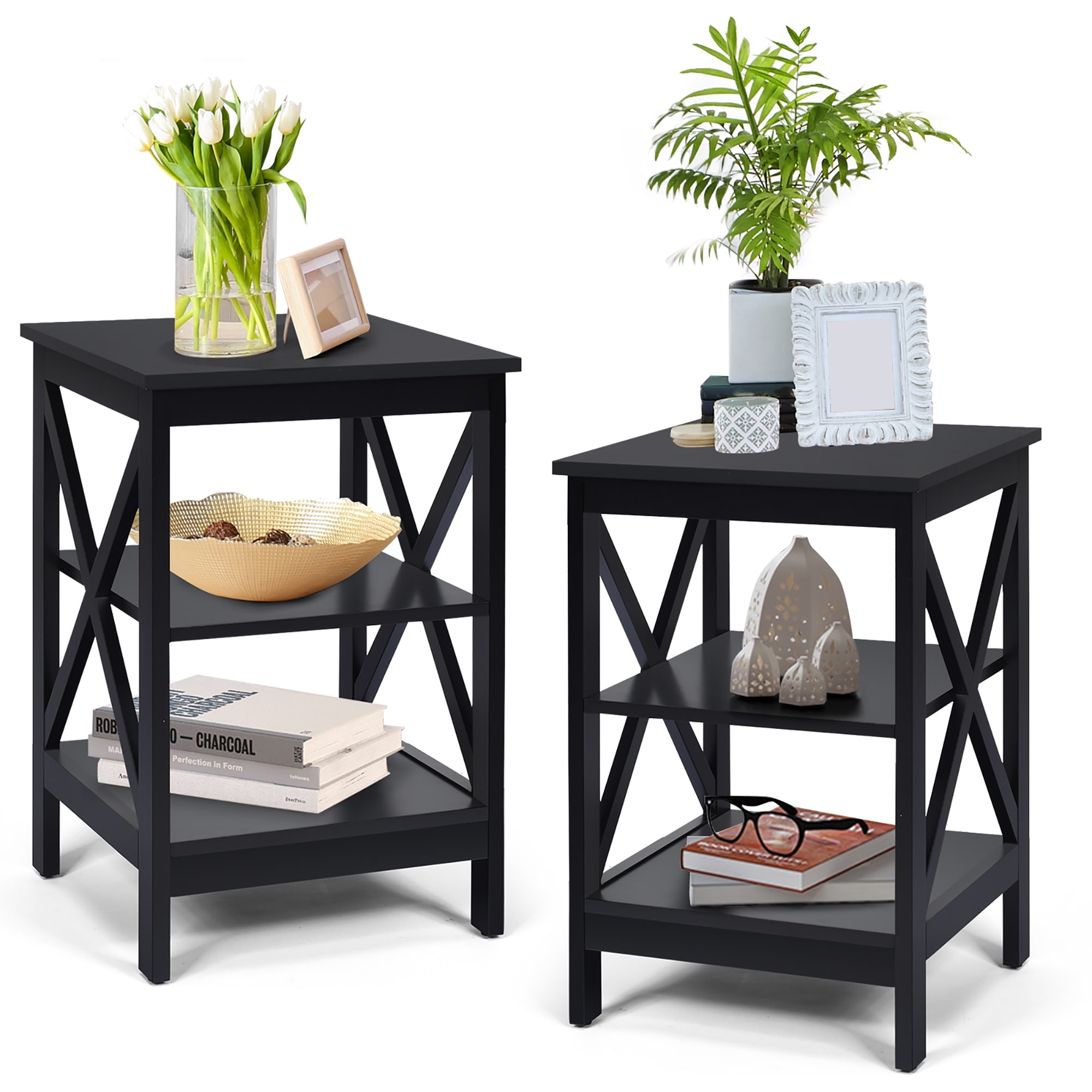Copper Grove Nurota 3 tier X cross End Tables Set of 2 On Sale