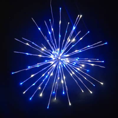 Christmas LED Spritzer Pure White and Blue 24 Inch