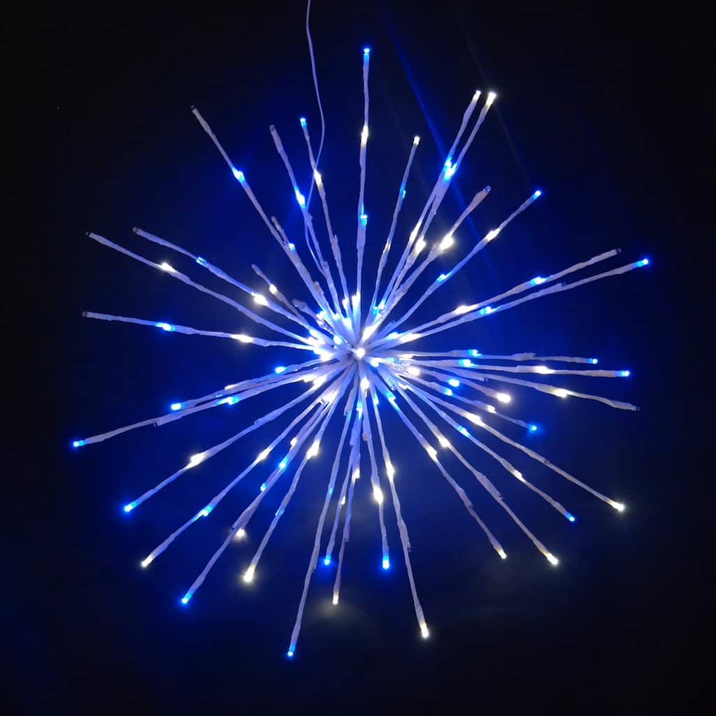 Christmas LED Spritzer Pure White and Blue 24 Inch