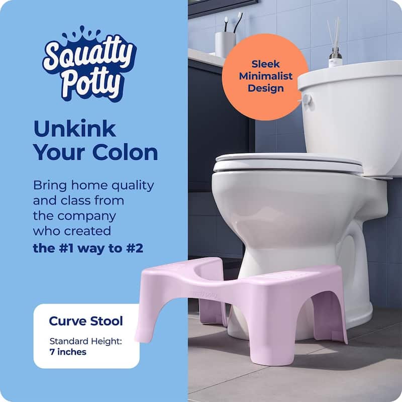 Squatty Potty The Original Bathroom Toilet Stool, 7 Inch Curve Lightweight with Sleek and Modern Design, Pink