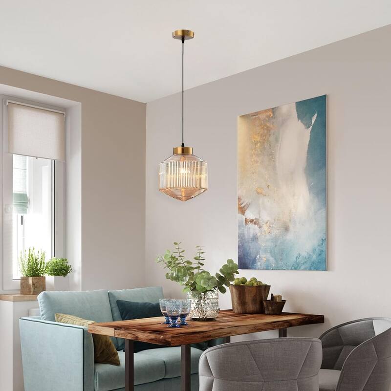 Adjustable size bar light amber hanging lamp glass pendant lights