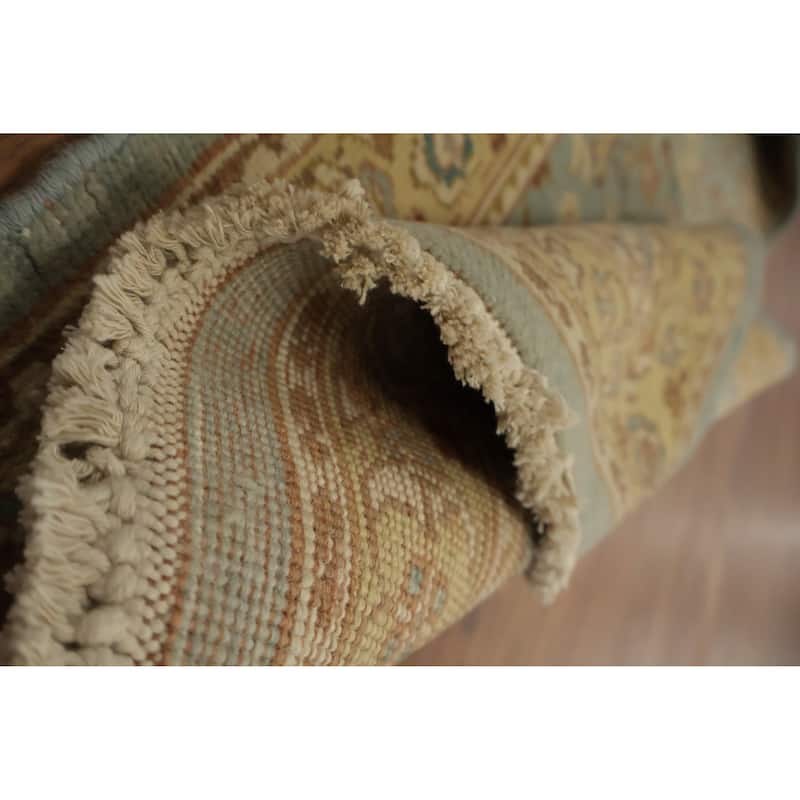 Hand Knotted Oriental 100% Wool Carpet Traditional Floral Navy Blue & Blues Ziegler Area Rug - 3' 11'' X 2' 0''