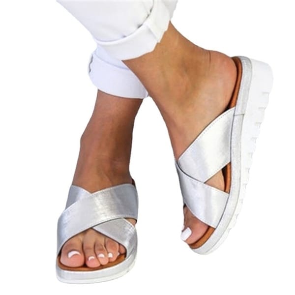 Large Size Cross-Over Women's Sandals And Slippers. Opens flyout.