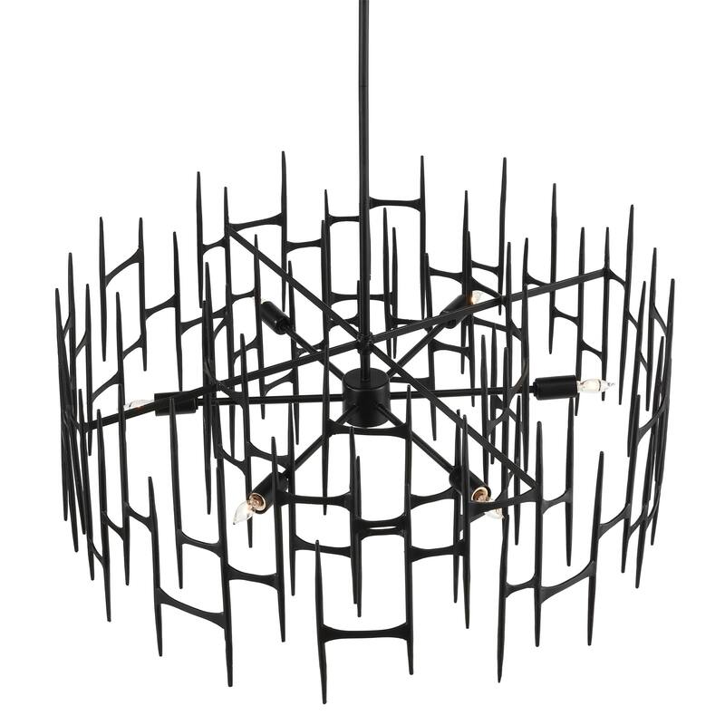 Currey & Company Attingham Black Chandelier - 18"h x 31.25"dia