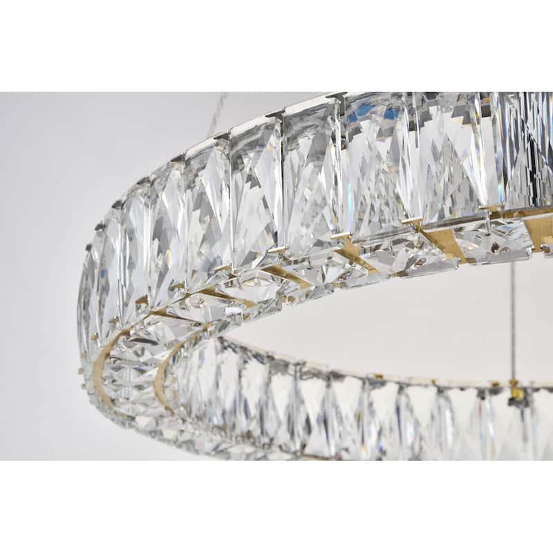 Elegant Lighting Monroe 23-5/8" Wide Integrated LED Crystal Ring