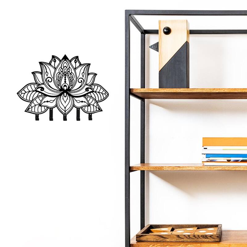 Wall-Mounted Metal Key Rack Flower Design For Home And Office - 12-24 Inch