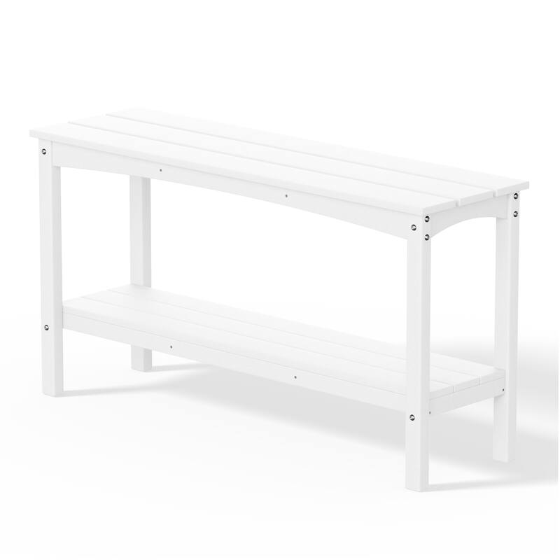 Laguna Hdpe All Weather Outdoor Patio Two Shelf Table