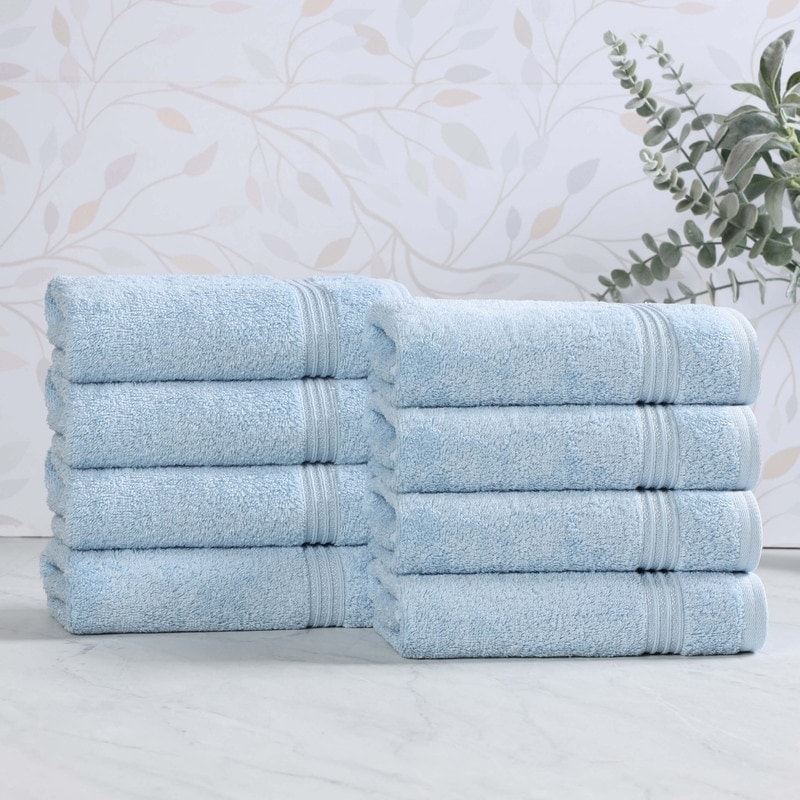 Superior Heritage Egyptian Cotton Absorbent Hand Towel Set of 8