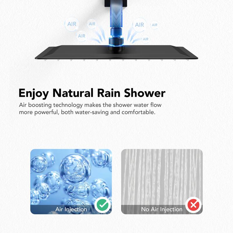 EVERSTEIN Dual Shower System 12" Rain Shower Head with High Pressure Handheld Sprays