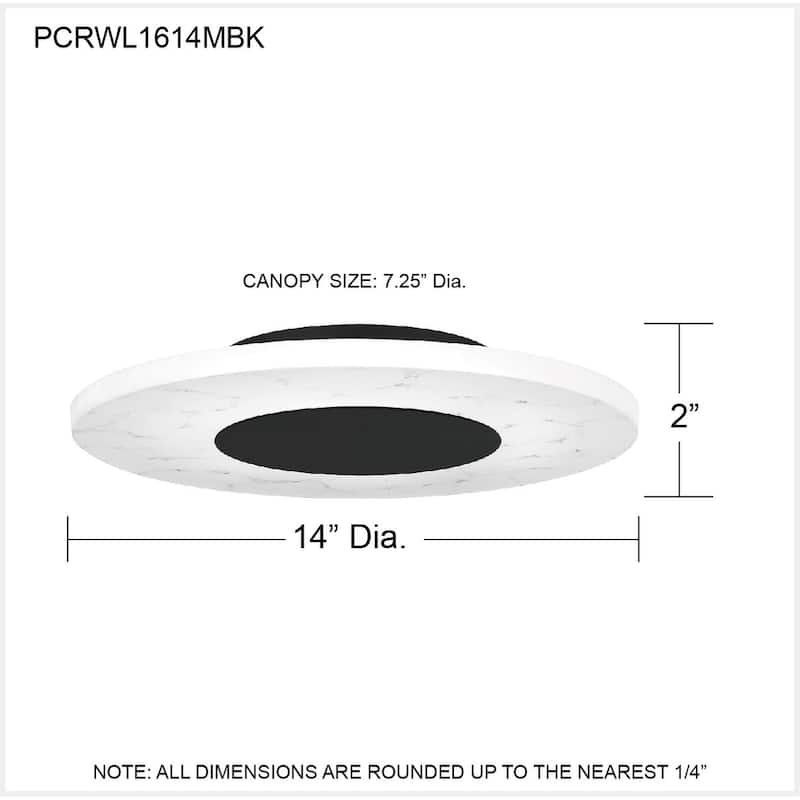 Rockwell Integrated LED Matte Black Flush Mount Light