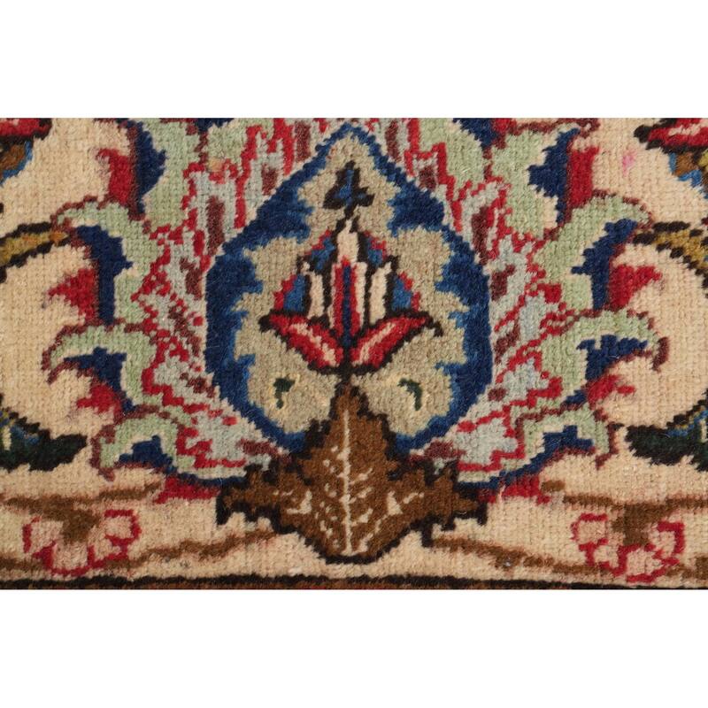 Hand Knotted Oriental 100% Wool Carpet Traditional All-Over Red Tabriz Area Rug - 18' 2'' X 11' 6''