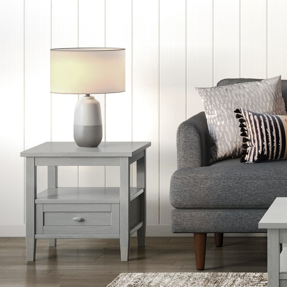 WYNDENHALL Norfolk SOLID WOOD 20 inch Wide Rectangle Transitional End Side Table - 20 inch Wide