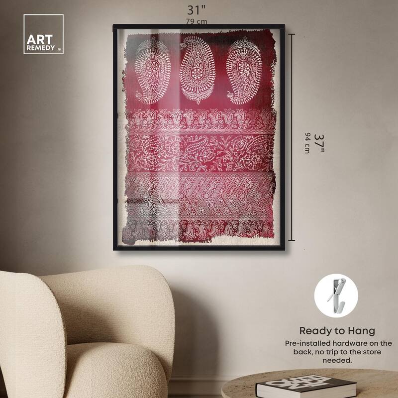 Burgundy Stamps Shadowbox by Art Remedy