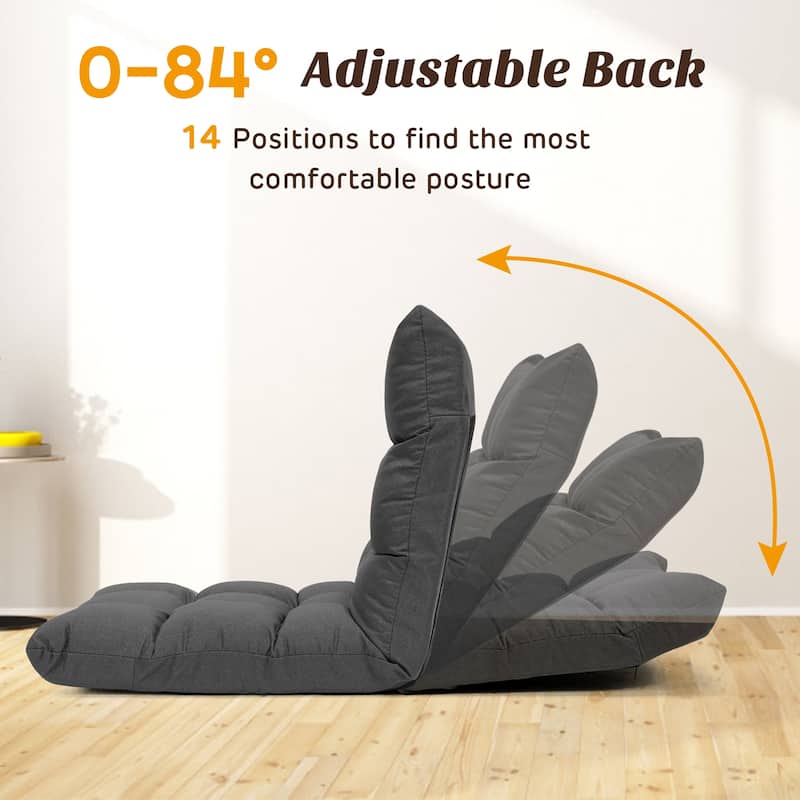 Costway Adjustable 14-Position Floor Chair Folding Lazy Gaming Sofa