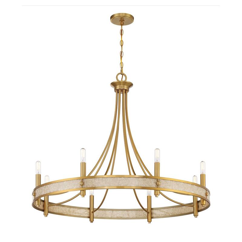 Warm Brass Eight Light Chandelier from the Camden Collection