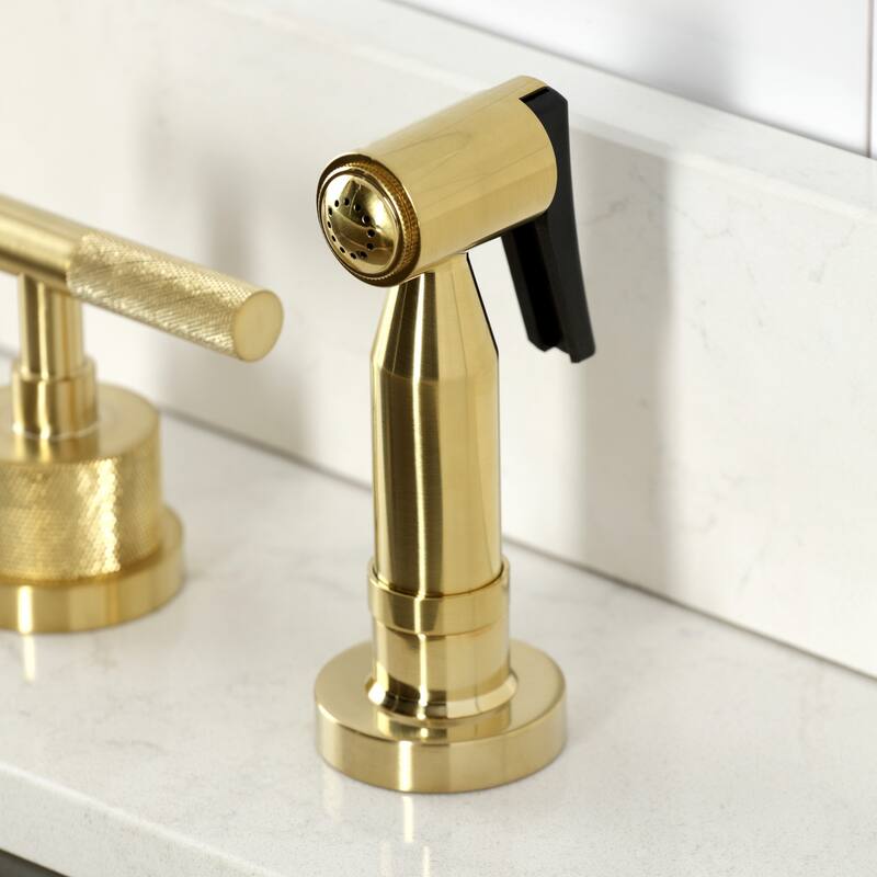 Kingston Brass Essex Double-Handle Wall-Mount Pre-Rinse Bridge Kitchen Faucet