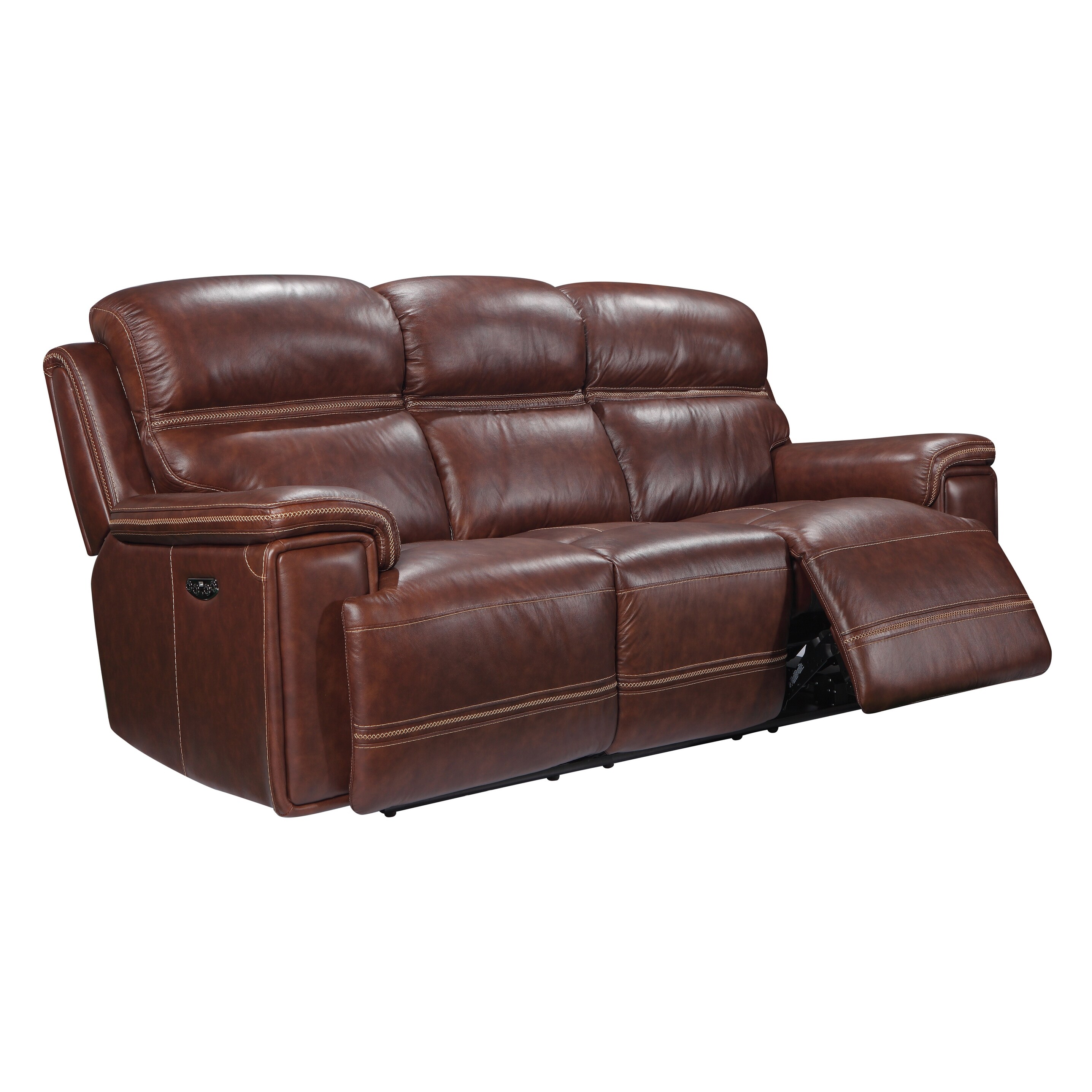 Shop Gordon Top Grain Leather Power Reclining Sofa Overstock 26856319