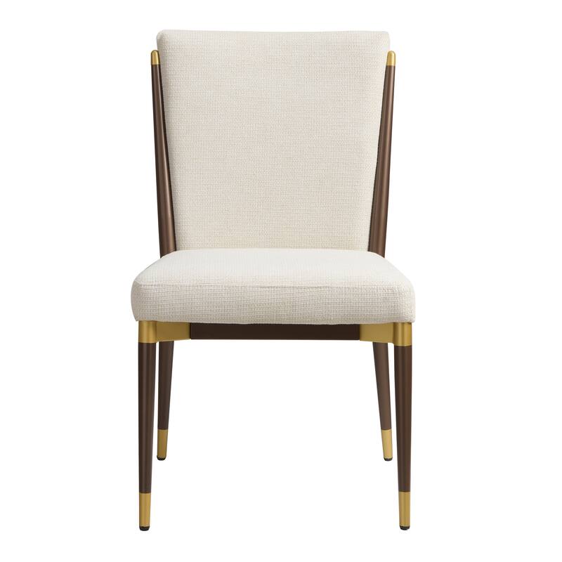 Christopher Knight Home - Modern Upholstered Metal Base Dining Chair with Solid Back (Set of 2)