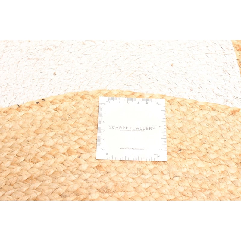 ECARPETGALLERY Braided Weave Palas Denizli Tan Jute Rug - 3'0 x 3'0