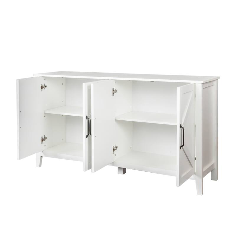 Cabinet with 4 Doors and 4 open shelgves,Freestanding Sideboard Storage Cabinet
