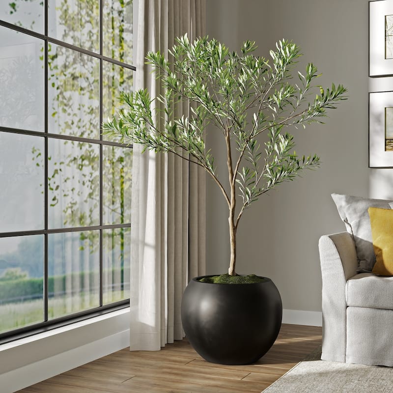 DTY Signature Mount Sherman 1-Piece Fiberstone Planter for Indoor/Outdoor