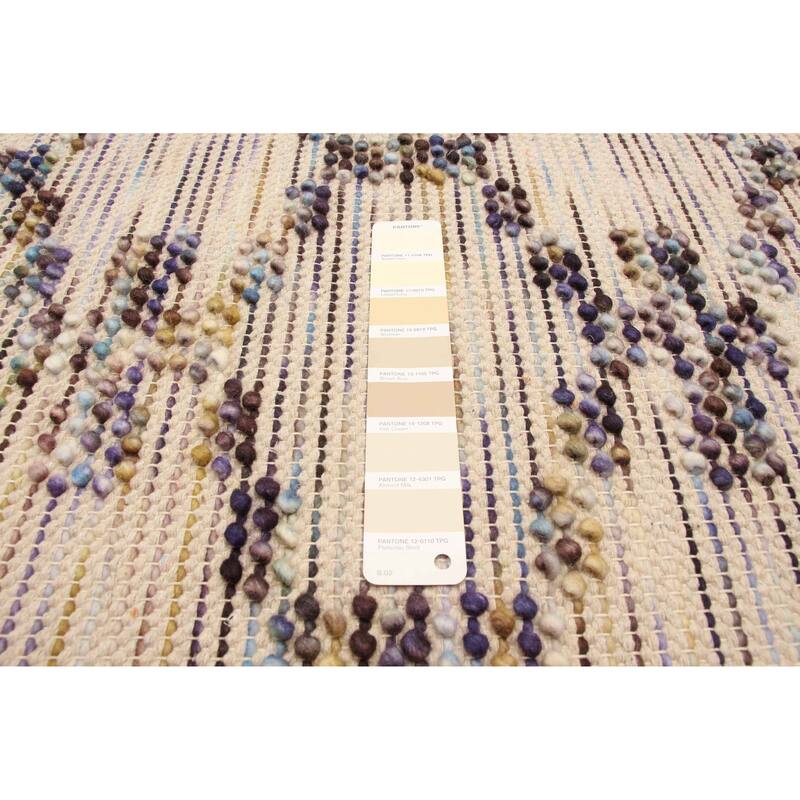 ECARPETGALLERY Braid weave Sienna Light Khaki Wool Rug - 5'0 x 8'0