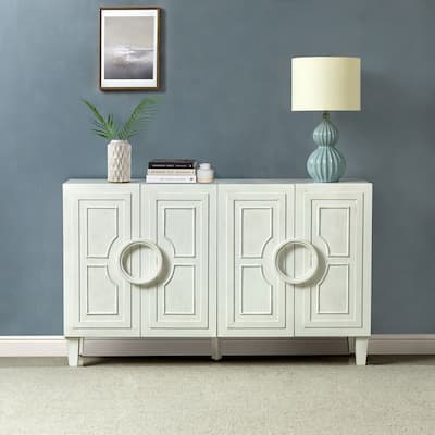 Connie 58" Contemporary Sideboard Buffet with Round Solid Wood Door Handles by HULALA HOME