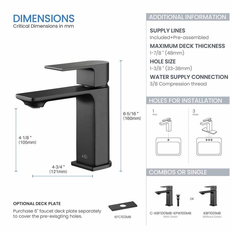 Lead-free Solid Brass Single Handle Bathroom Vanity Faucet with Hose