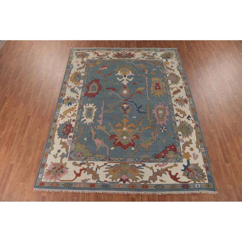 Oushak Oriental Area Rug Handmade Bedroom Wool Carpet - 9'2"x 11'8"