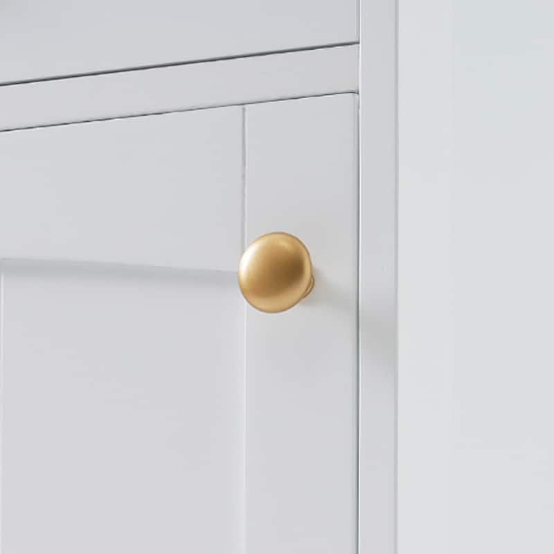 Tall Bathroom Storage Cabinet with Glass Doors