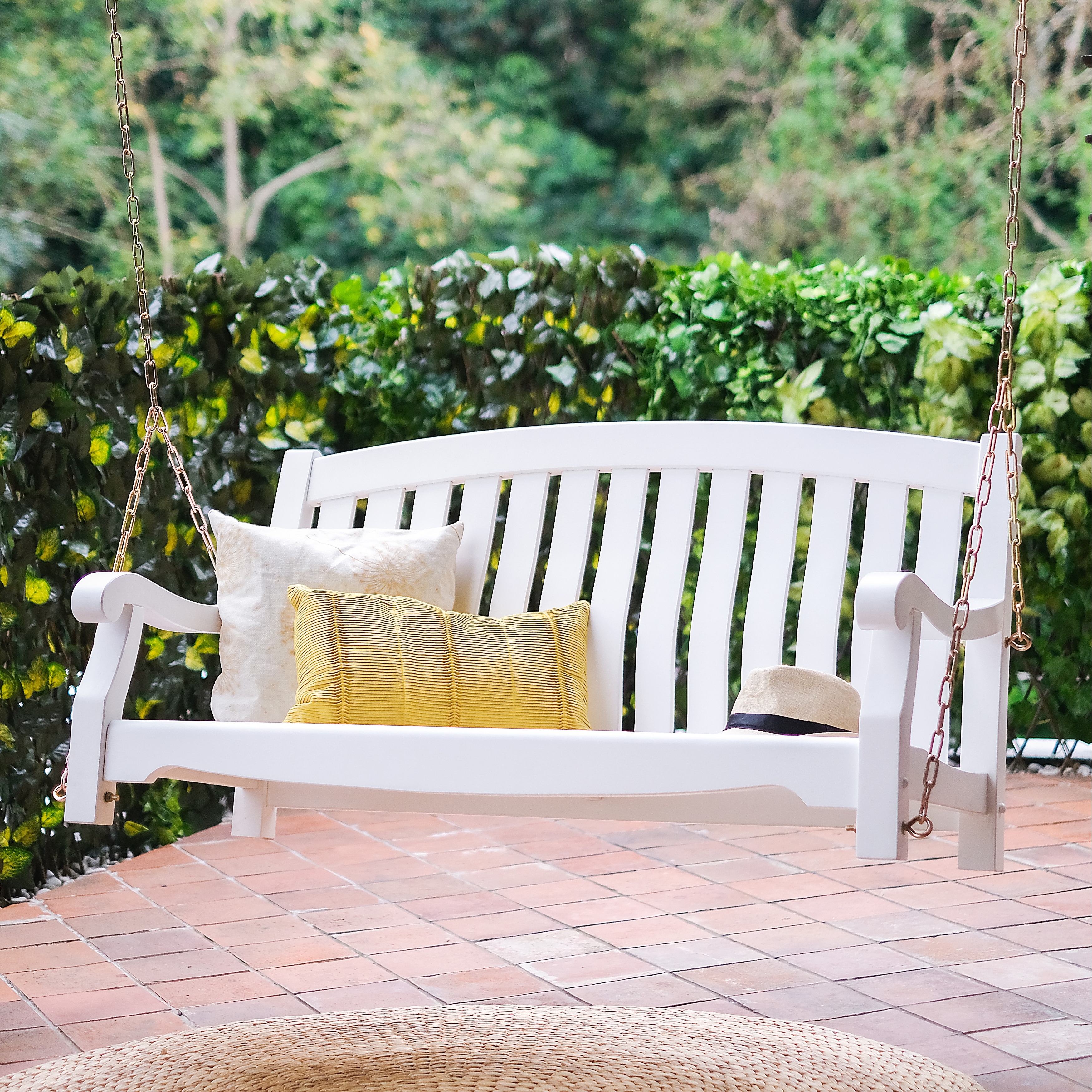 Cambridge Casual Lyon Mahogany Wood Porch Swing On Sale Bed