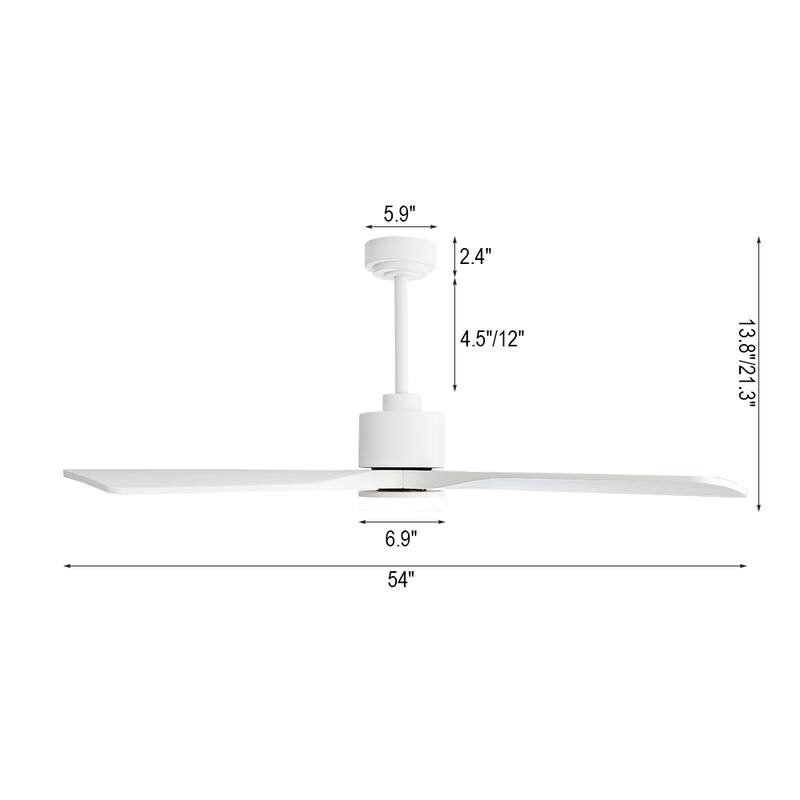 MLiAN 54 inch Solid Wood Indoor Ceiling Fan with Light Kit and Remote - 54 inch