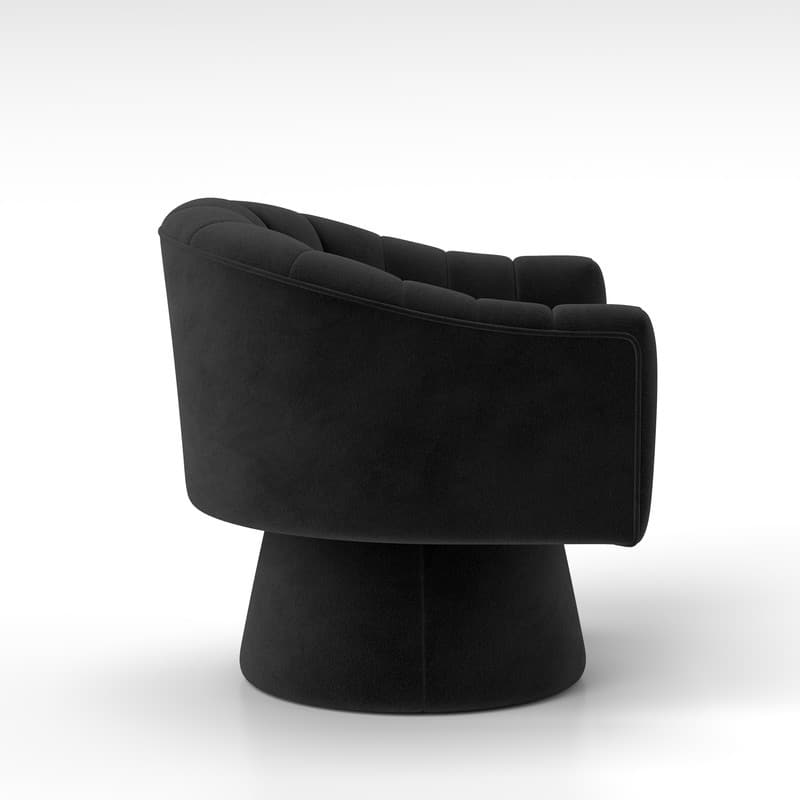 SEYNAR Modern Glam Velvet Upholstered Round Swivel Accent Arm Barrel Chair for Living Room