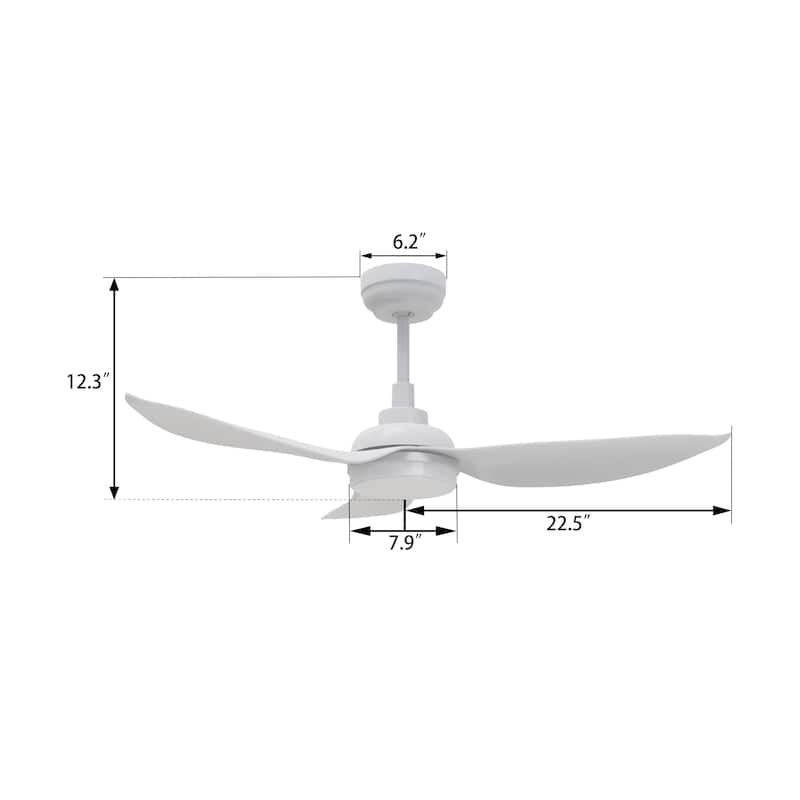 CARRO Chamomile 45" ABS 5-Blade Smart Ceiling Fan Light and Remote-Downrod