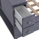 preview thumbnail 28 of 26, Twin Upholstered Bed with Storage and Twin Trundle,USB Charging Ports,French Velvet,With Pull Out Beds