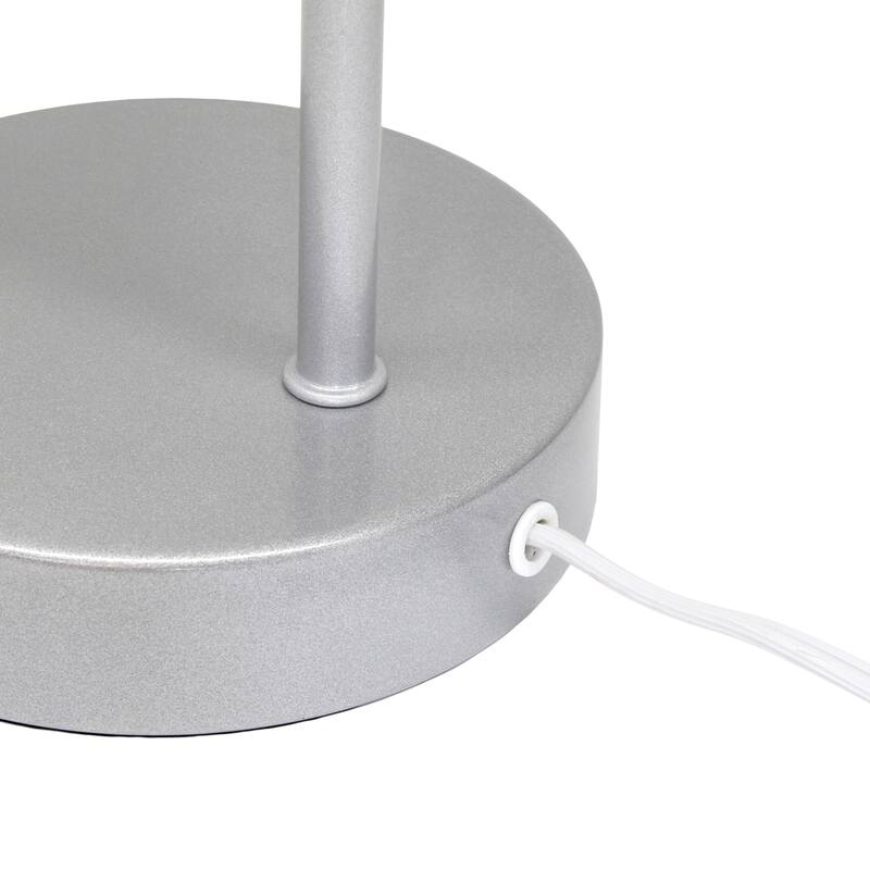 Angled Desk Lamp with Clear Ribbed Glass Shade - 15.75" - Silver