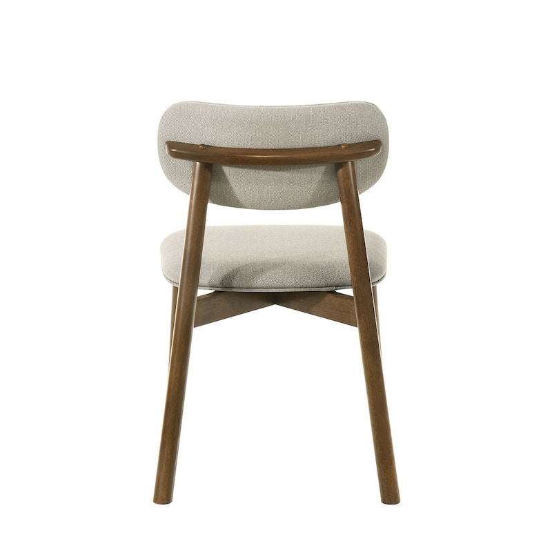 Mid Century Modern Walnut Finish Upholstered Side Chairs