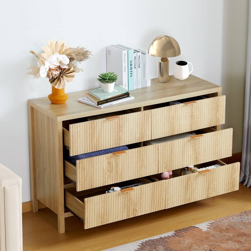 Wooden 6 Drawer Storage Dresser Cabinet/Chest of Drawers
