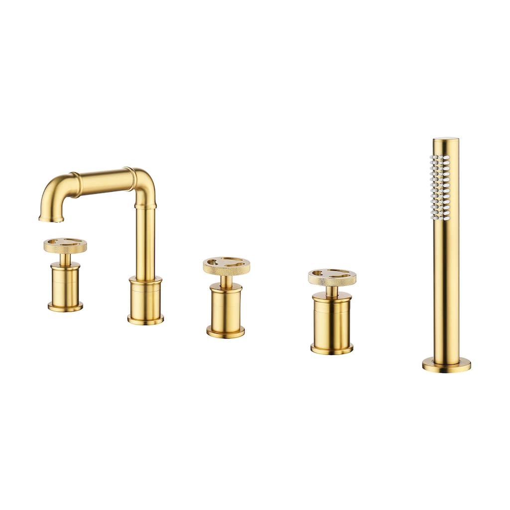 Rbrohant Widespread Deck Mounted Tub Filler Faucet Mixer Tap Handheld