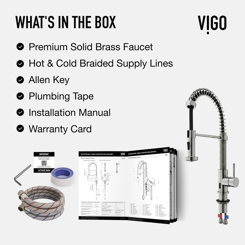 VIGO Edison 19" H Single Handle Pull-Down Sprayer Kitchen Faucet Set with Touchless Sensor