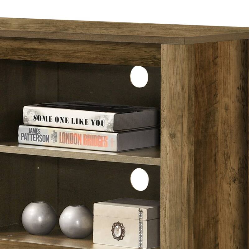 TV Stand with Open Shelves and Cable Management